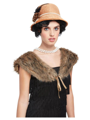 1920s hat with stole brown