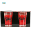 2 shot glaasjes met bloed 7cm