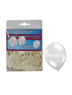 40 Witte ballonnen 10 inch metallic