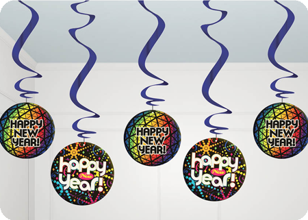 5 decoratie hangers happy newyear 60 cm