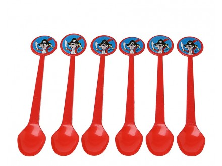 6 cuillères en plastique 17 cm Parti pirate