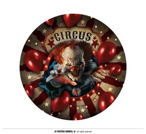 6 kartonnen bordjes clown 23 cm