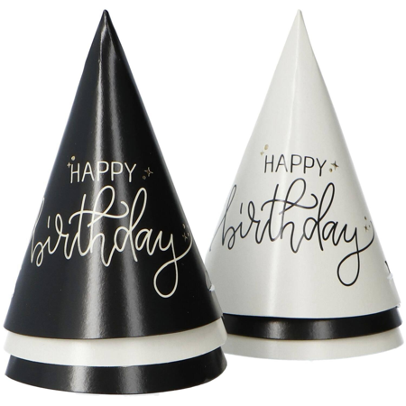 6 mini chapeaux de fête joyeux anniversaire 10cm