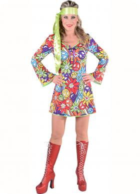 70s disco dress with smileyprint
