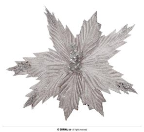 Argent Déco Fleur de Noël 25cm