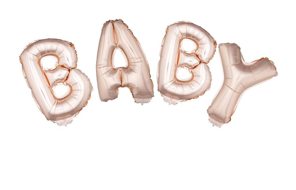 Ballonset 16 inch baby roze met lint 5m