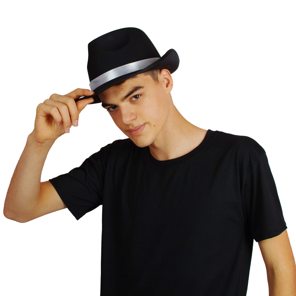 Black Mafia hat with ribbon