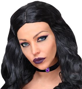 Black Velvet Choker With Purple Stone