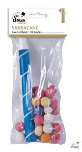 Blowpipe with papier mâché balls