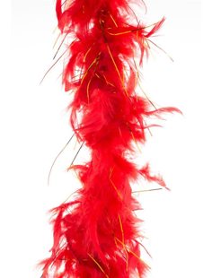 Boa rouge avec des paillettes dorées