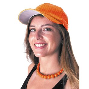Bonnet à paillettes orange Fluo