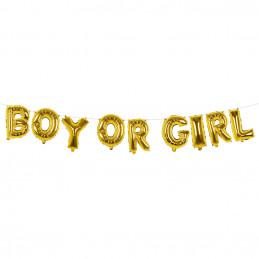 Boy or Girl foil balloon garland gold