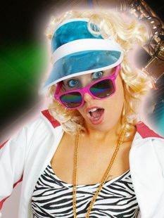 Bril funky jaren 80 felroze