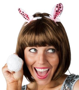 Bunny oortjes en staart op clips