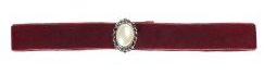 Burgundy Choker With Pearl Stone