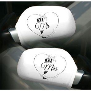 Car mirror covers MR & MRS
