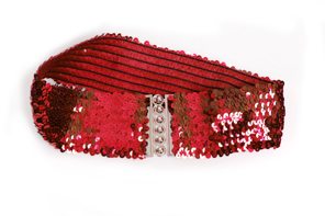 Ceinture large avec paillettes rouges