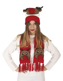 Christmas hat and scarf reindeer