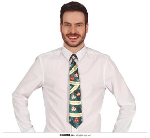 Christmas tie with christmas balls print