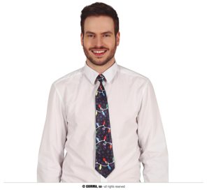 Christmas tie with lights print