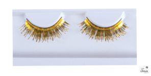 Cils métalliques dorés