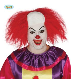 Clown wig with red hair and bald head