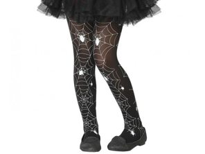 Collants d'Halloween pour enfants avec toiles d'araignée