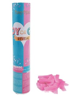 Confettikanon 20cm baby gender reveal roze