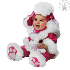 Costume de bébé caniche rose
