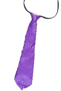 Cravate pailletée violet