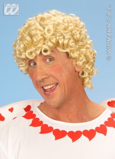 Cupido Pruik met korte blonde krullen