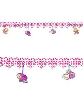 Decoration guirlande pink hearts baby shower