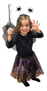 Ensemble violet d'Halloween pour une petite fille sorcière.