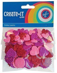 Foam Hartjes Glitter 132 stuks