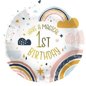 Foil Balloon 1st Anniversary Rainbow - 45 cm