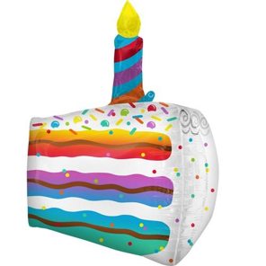 Foil Balloon Birthday Cake Holographic UltraShape