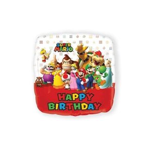 Foil Balloon Super Mario Bros HBD (43cm)