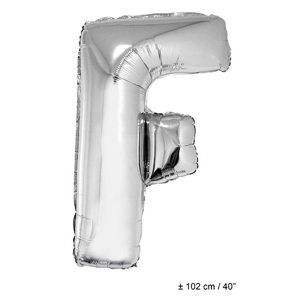 Foil ballon letter F silver 40 inch