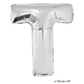 Foil ballon letter T 40 inch silver