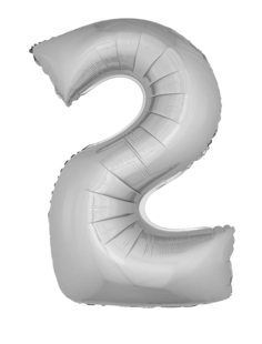 Foil balloon 40 inch digit 2 silver