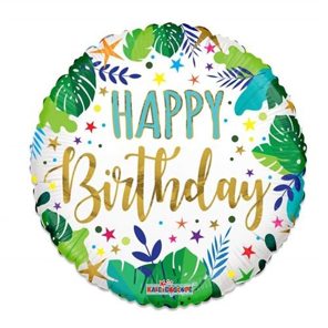 Foil balloon ECO birthday jungle (46cm)