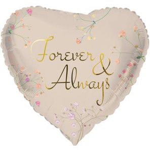 Foil balloon Heart-shaped Forever and Always - 45 cm