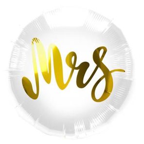 Foil balloon 'Mrs' Wedding - 45 cm