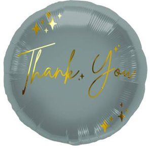 Foil balloon Thanks Sage/Gold - 45 cm