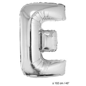 Foil balloon letter E Silver 40 inch