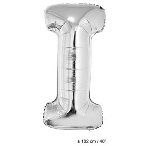 Foil balloon silver 40 inch letter I