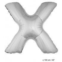 Foil balloon silver letter X 40 inch