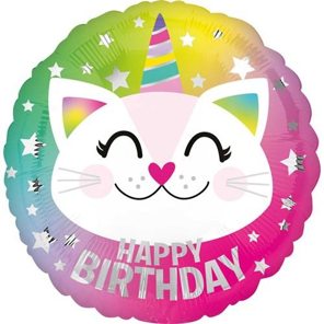 Folieballon ‘HBD‘ kat (Ø43cm)