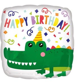 Folieballon ‘HBD‘ krokodil (Ø43cm)