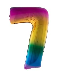 Folieballon 40 inch cijfer 7 regenboog